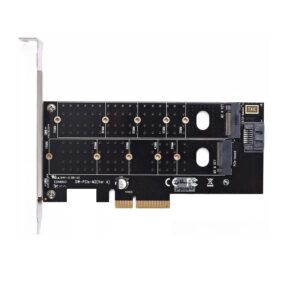 کارت تبدیل PCI-E به M.2 از نوع NGFF + NVME + SATA 6GB