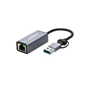 تبدل USBوTYPE-C به RJ45 LAN ایراسکای مدل Airsky HC-72S