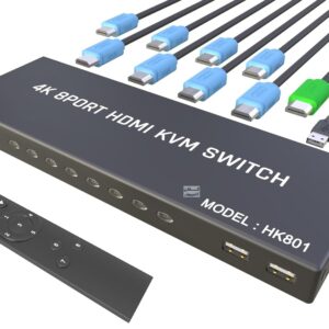 کی وی ام سوییچ 8 پورت HDMI مدل HK-801